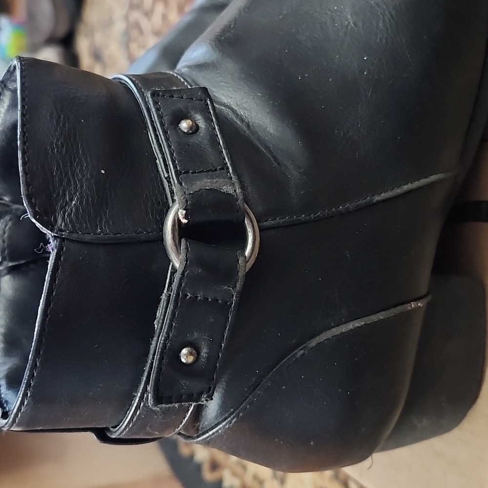 Place Big Girl's Faux Leather Heeled Boots; Size: 6Y, Color: Black - Picture 3 of 16